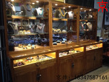 京作 新中式展柜货柜纯实木玻璃瓷器展架珠宝首饰佛珠展柜装射灯
