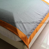 灰色橙边羊毛呢床毯盖毯 时尚空调毯搭巾 样板房床尾毯搭毯新品