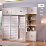三门推拉门衣柜现代板式组装趟门衣柜整体中式简约两门移门衣柜