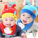 韩版婴儿帽子秋冬6-12个月0-3个月宝宝纯棉新生儿胎帽男女护耳帽