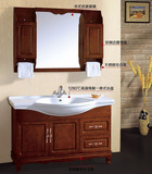 卫浴浴室柜组合卫生间厕所洗手盆洗面盆落地柜橡木实木柜1米1.2米