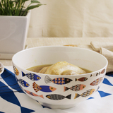 芊芊家蓝鱼韩式餐具大碗汤面碗大容量大号菜碗创意拉面碗陶瓷碗
