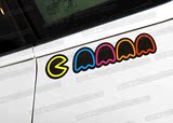 湾岸汽车装饰贴纸 经典红白机游戏 Pacman吃豆人 卡通车贴 车窗贴