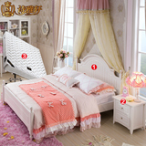 韩式田园公主床卧室成套家具套装实木床+床头柜+床垫组合套餐HG06