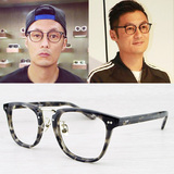 韩版余文乐同款复古文艺眼镜男平光镜近视镜架黑框眼镜框女潮配镜