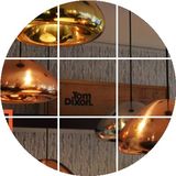 北欧简约黄铜碗电镀面包玻璃吊灯酒吧咖啡厅水晶单头大飞碟吊灯具