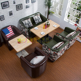北欧复古咖啡厅沙发 小户型餐桌椅 西餐厅茶餐厅卡座沙发桌椅组合
