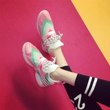2016韩版春夏季气垫运动鞋女糖果彩色休闲跑步鞋透气厚底鞋潮