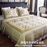 外贸欧美全棉绗缝床盖三件套超美水洗床罩空调被夏被新品高档床单