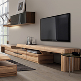 伸缩电视柜 简约现代小户型客厅电视柜茶几组合北欧日式家具包邮