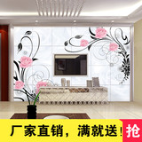 定制电视背景墙瓷砖3d玫瑰简约现代客厅沙发墙砖仿古砖大型壁画
