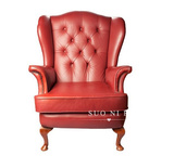 欧式美式沙发皮艺个性老虎椅复古客厅单人沙发咖啡厅高背椅