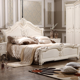 欧式床1.8米双人床实木公主床白色描银婚床储物床法式田园橡木床