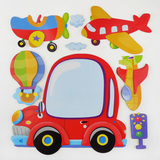 幼儿园装饰布置材料组合卡通立体图画儿童房纸板墙贴交通汽车飞机