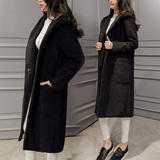 2015冬季新款韩版女装 羊羔毛大衣皮毛宽松一体连帽棉服棉衣女装