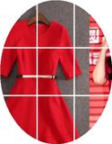 潮杉一派2016春装新款韩版女装明星同款高圆圆修身显瘦a字红裙子