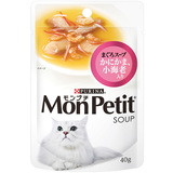 【猫用品专卖】日本Monpetit妙鲜包鲜味汤羹 吞拿鱼及虾 40g