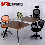 办公家具实木会议桌 简易钢架会议桌 带线槽培训桌 条桌开会桌
