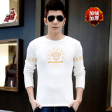 2015冬季青春流行男士青年体恤长袖男装修身韩版新款加绒加厚T恤