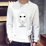 2016秋季韩版长袖T恤男上衣青少年卡通印花套头圆领男士卫衣潮