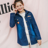 LOL衣社实拍 2016韩版秋款长袖中学生少女牛仔外套短款学院风
