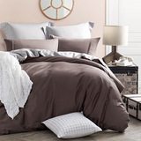 美式简约埃及长绒棉四件套纯色床单床笠贡缎床上用品可定制