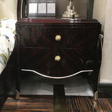欧式实木床头柜卧室收纳柜新古典床边柜简约木柜子法式抽屉柜新款