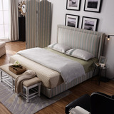 优梵艺术 Color高档美式布艺床1.8米双人床高箱床软包储物床卧室