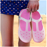 玛丽珍透明塑料凉鞋变色洞洞鞋大码夏季沙滩女鞋包头凉鞋34-40码