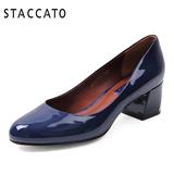 STACCATO/思加图专柜同款漆皮中跟浅口女单鞋A5101CQ5专柜2