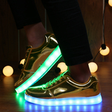 韩版情侣夜光鞋USB充电闪光灯鞋子荧光LED七彩发光鞋男女休闲板鞋