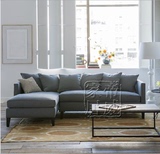 欧式简约l型转角沙发棉麻布艺可宜家客厅木组装上海是海绵单人