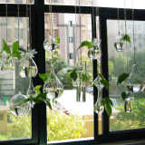 创意悬挂透明玻璃花瓶 小吊瓶 婚庆用品吊饰 室内园艺家居装饰瓶