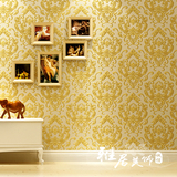 金色3D奢华欧式卧室客厅婚房高档无纺布壁纸电视沙发床头背景墙纸