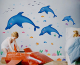 儿童房幼儿园玻璃贴纸海豚大号创意DIY无毒环保壁纸墙壁贴画