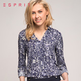 ESPRIT 2016春女士轻薄款复古印花长袖衬衫-026EO1F012