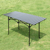 1.2米长条铝桌折叠桌 户外折叠铝桌 烧烤桌露营休闲桌椅折叠长铝