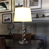 K9水晶台灯 简约卧室书房床头台灯具美式创意可调光布艺灯饰包邮