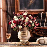 欧式高档复古宫廷花瓶花插客厅装饰摆件 婚庆礼品 陶瓷工艺花瓶