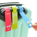 韩国创意卡通硅胶糖果色行李牌 条形旅行箱吊牌托运挂牌安全标签
