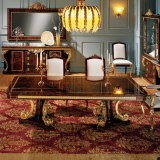 新古典长餐桌家用长饭桌客厅咖啡桌洽谈桌圆餐桌定制欧式实木方桌