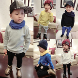2015新款韩版冬装儿童装男童多色小汽车不倒绒加厚卫衣潮宝宝T恤