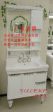 PVC美式吊落地浴室柜组合洗脸盆陶瓷一体80-1.2米卫浴柜现代简约