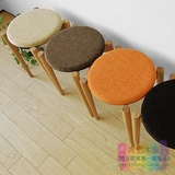 日式实木换鞋凳时尚圆凳矮凳创意梳妆凳布艺化妆凳板凳小凳子