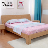 笑林帮伊莲居床 1.8米木质双人床 简约单人双人床 原木色双人床