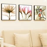 客厅装饰画透明花现代简约抽象花卉墙画有框画卧室沙发背景墙挂画