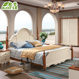 歌梵 地中海床高箱床双人床1.5 1.8米田园床实木床美式乡村床婚床