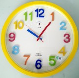 北极星14英寸七彩可爱卡通挂钟儿童卧室静音石英钟 客厅钟表挂表