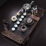 高档茶具套装整套黑檀实木茶盘四合一电磁炉茶海功夫茶具陶瓷
