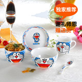 陶瓷餐具儿童卡通礼品5头陶瓷碗餐具叮当猫陶瓷碗包邮米饭碗餐具